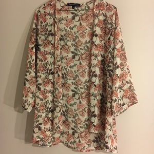 Blush/ Cream Floral throw on